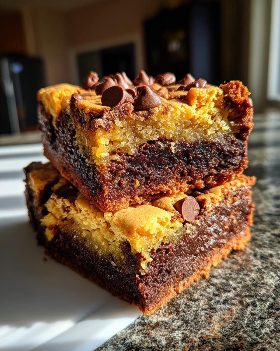 Brookie (Brownie + Cookie) Bars