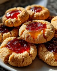 Peanut Butter & Jelly Thumbprint Cookies