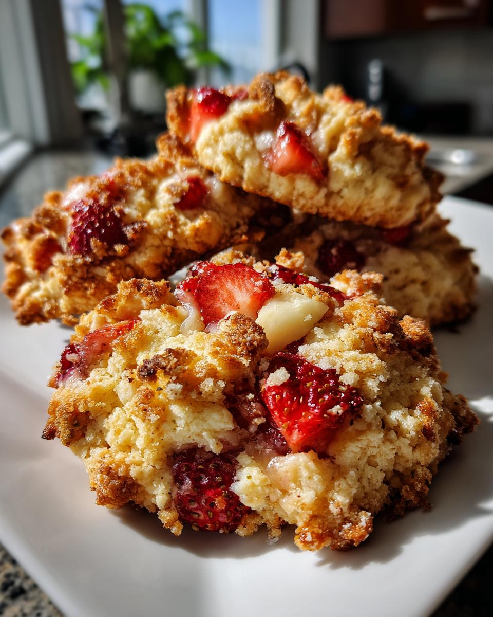 Strawberry Shortcake Crumble Cookies