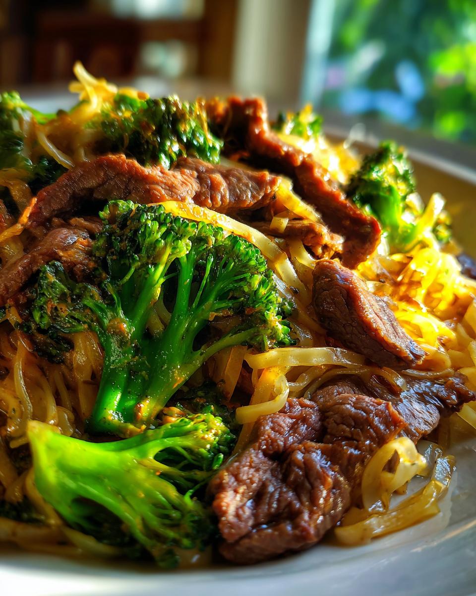 beef broccoli noodle stir fry