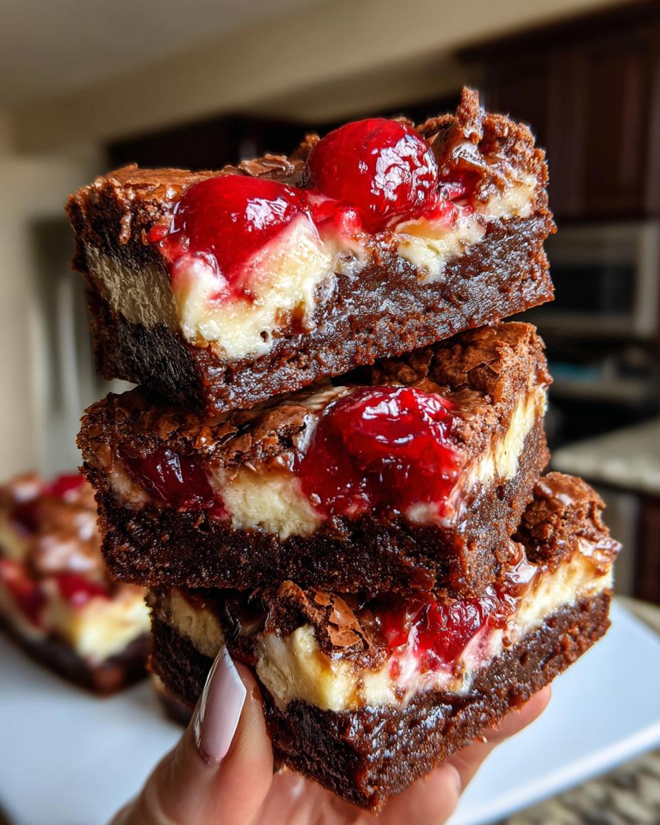 cherry cheesecake brownies easy - detail 2