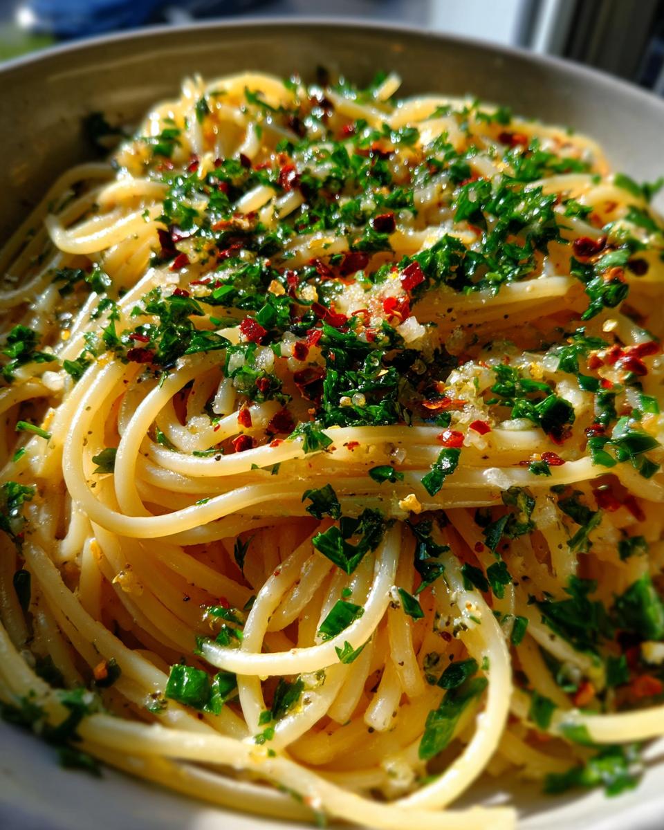 garlic butter pasta - detail 2