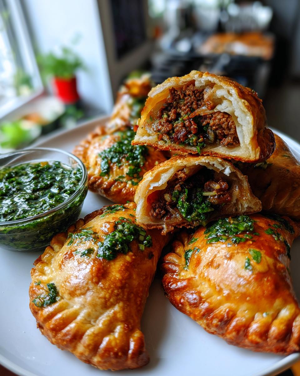 minced beef tucumanas with chimichurri - detail 1