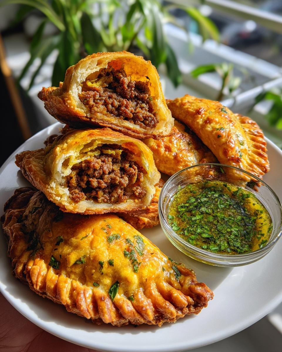 minced beef tucumanas with chimichurri - detail 2