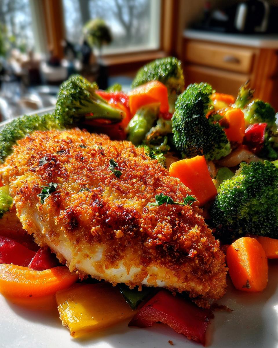 parmesan crusted chicken sheet pan dinner - detail 1