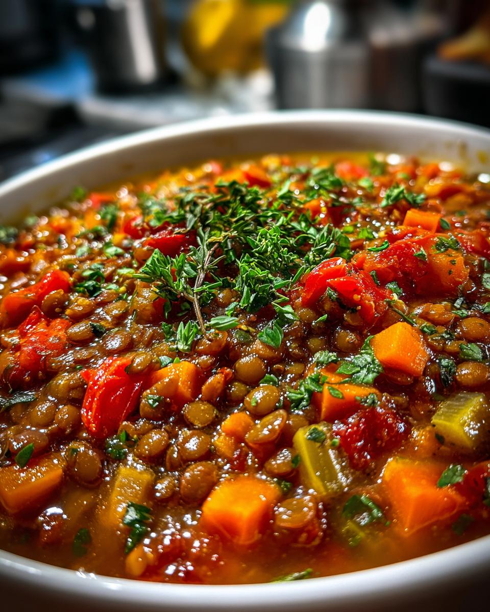 scottish lentil soup - detail 2