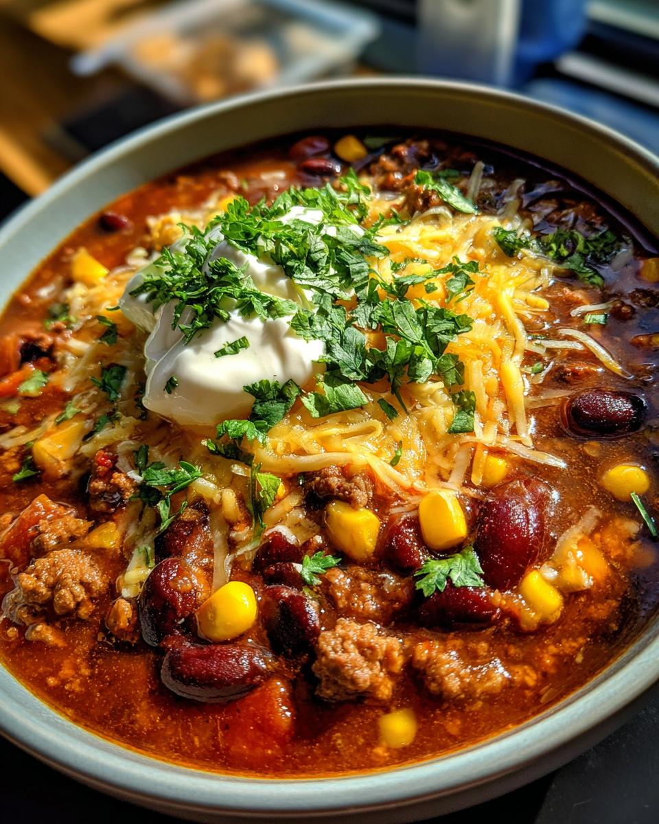 taco soup with ground beef - detail 1