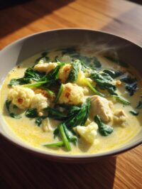 30-minute cauliflower chicken soup