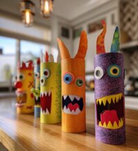 Cardboard Tube Monsters Halloween Craft