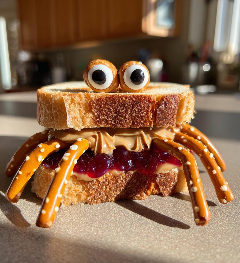 Peanut Butter and Jelly Spider Sandwiches - detail 1