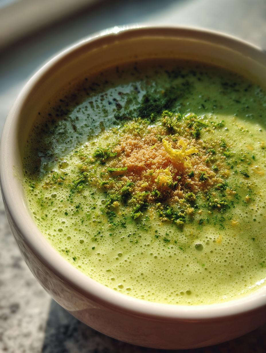 asparagus soup with lemon and parmesan - detail 1