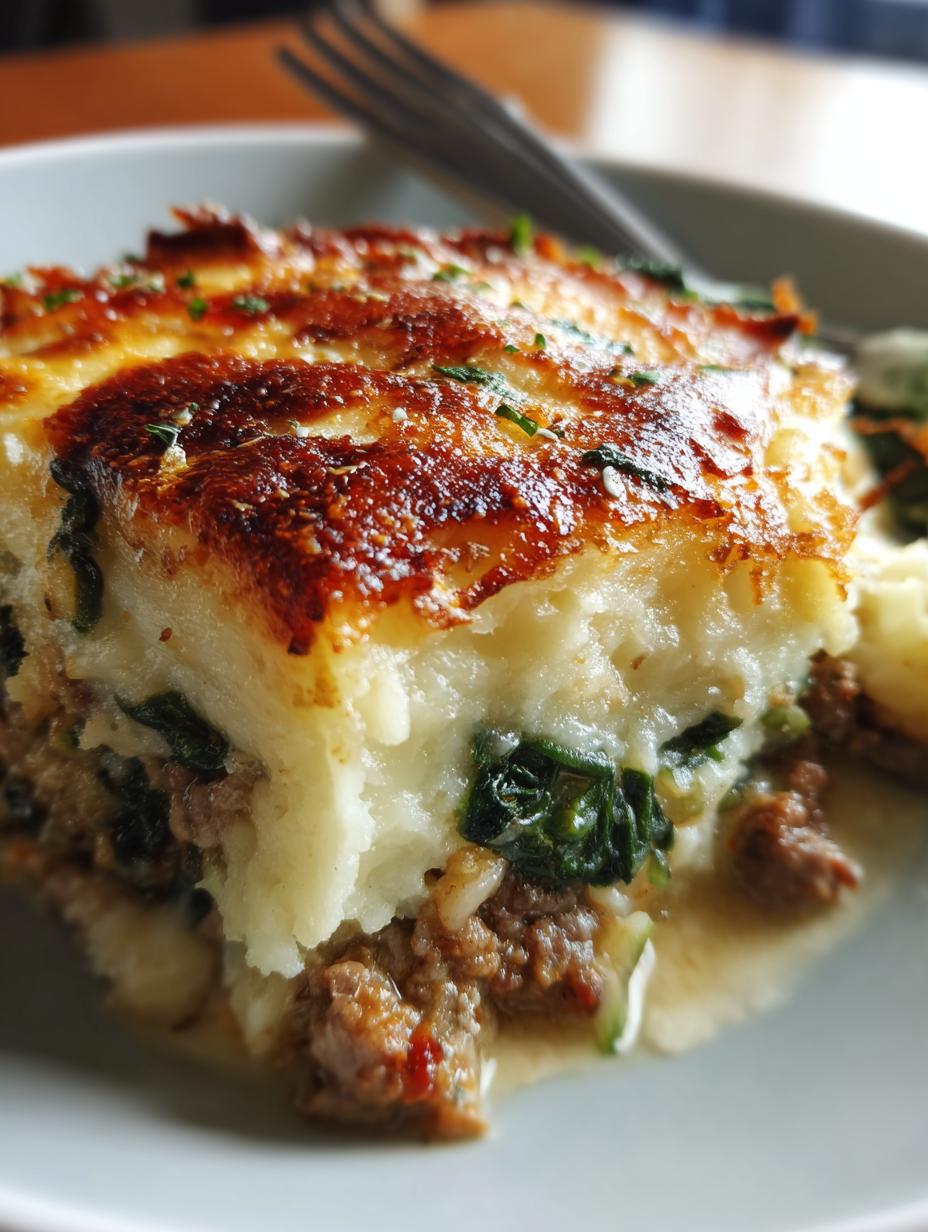 aussie minced lamb and spinach bake