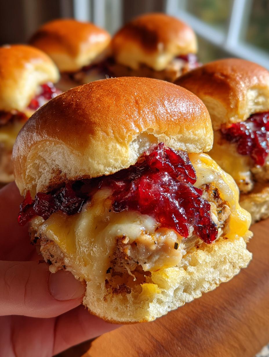 baked cranberry turkey sliders - detail 1