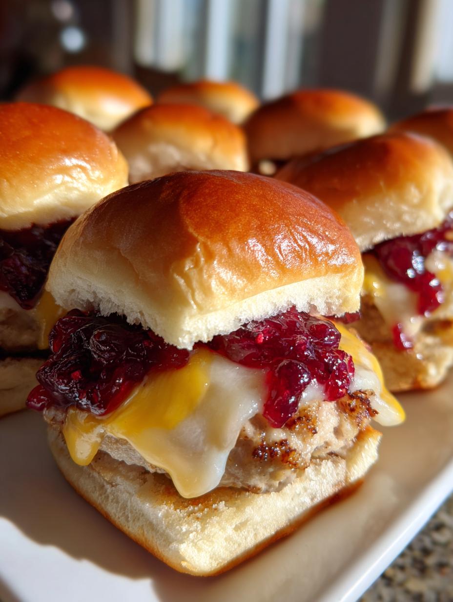 baked cranberry turkey sliders