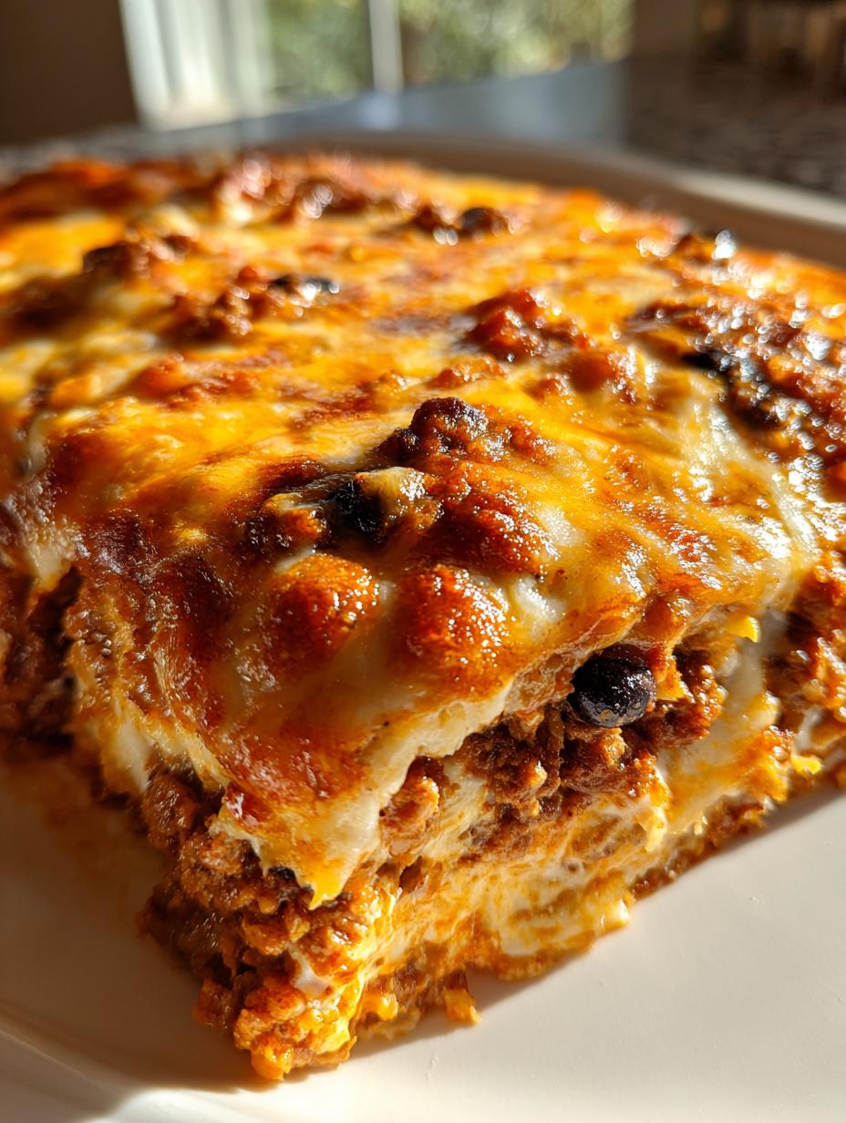 baked enchilada casserole - detail 1