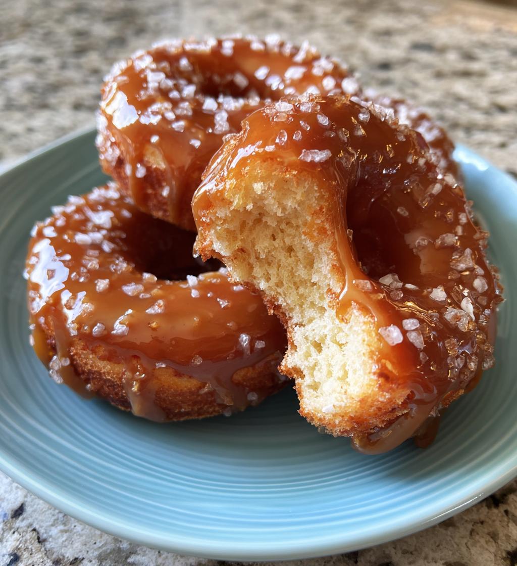 banana donuts with salted caramel glaze - detail 1
