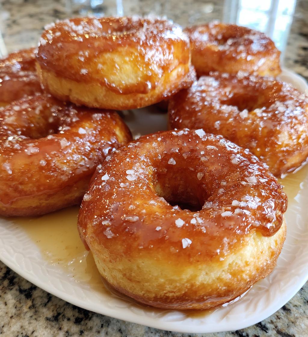 banana donuts with salted caramel glaze