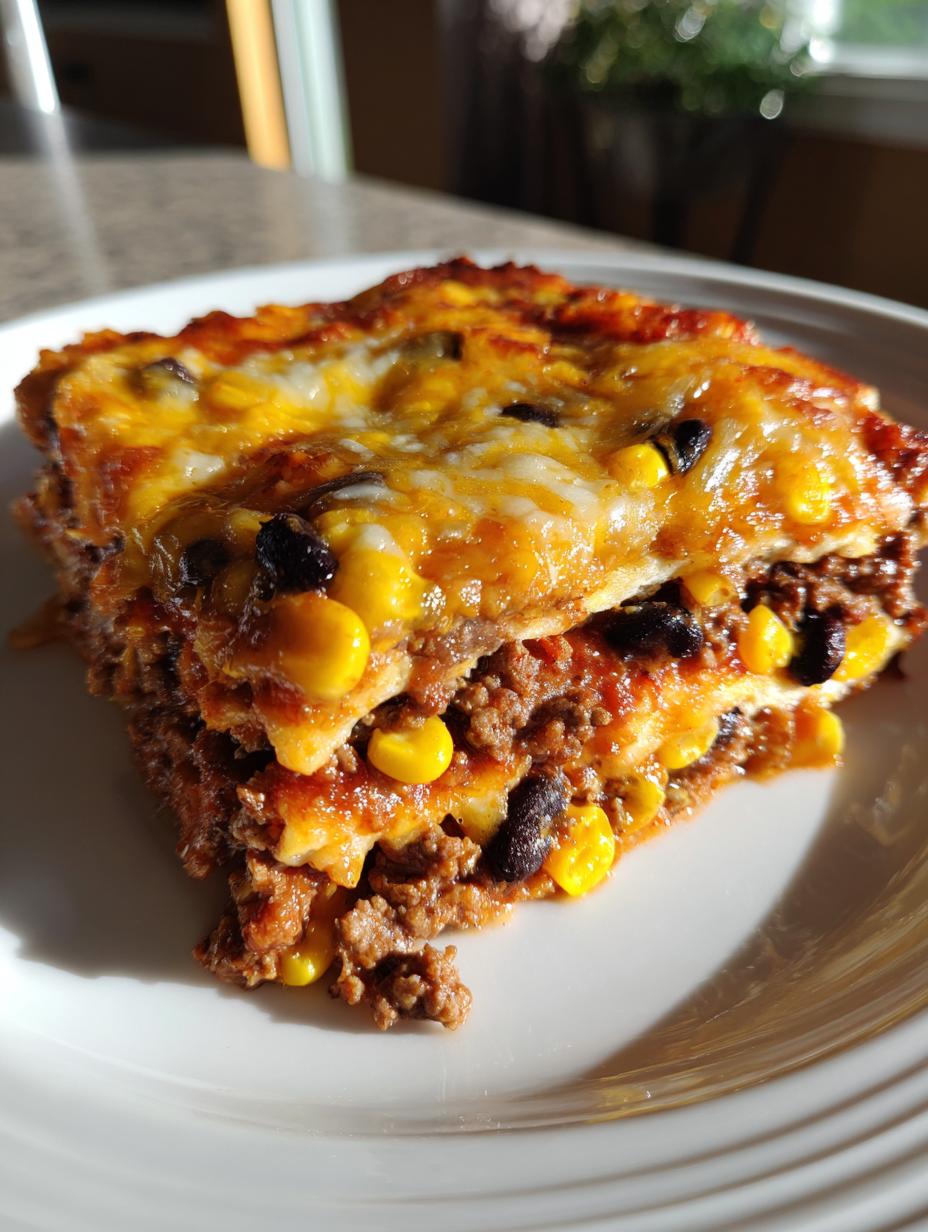 beef enchilada casserole - detail 1
