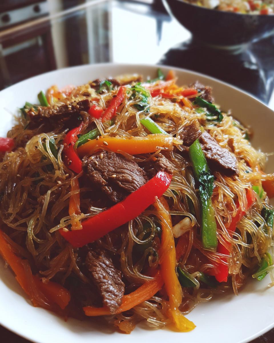 beef glass noodles stir fry