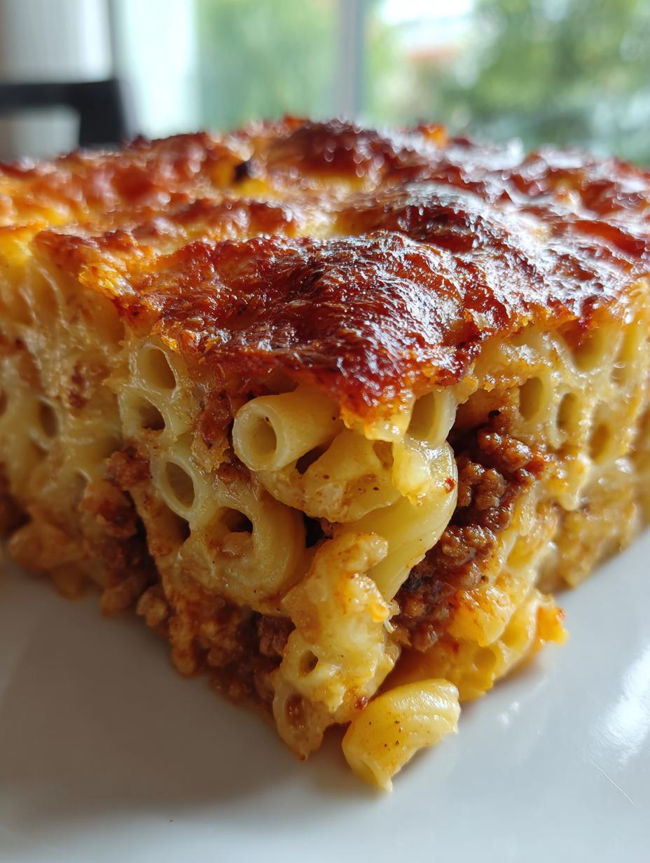 beef mince macaroni pie - detail 1