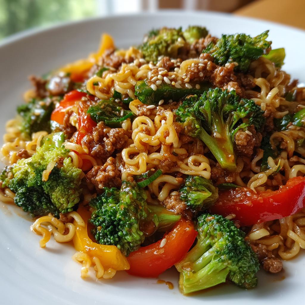 beef mince ramen stir fry - detail 1