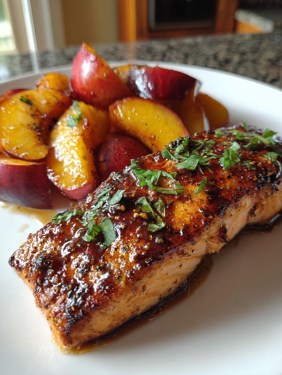 bourbon peach salmon - detail 1