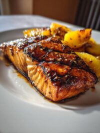 bourbon peach salmon