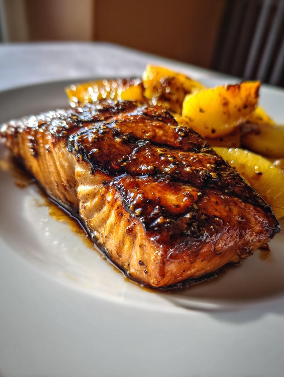 bourbon peach salmon