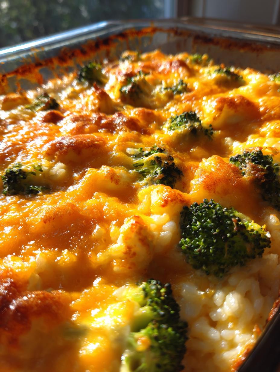 broccoli cheese rice casserole - detail 1