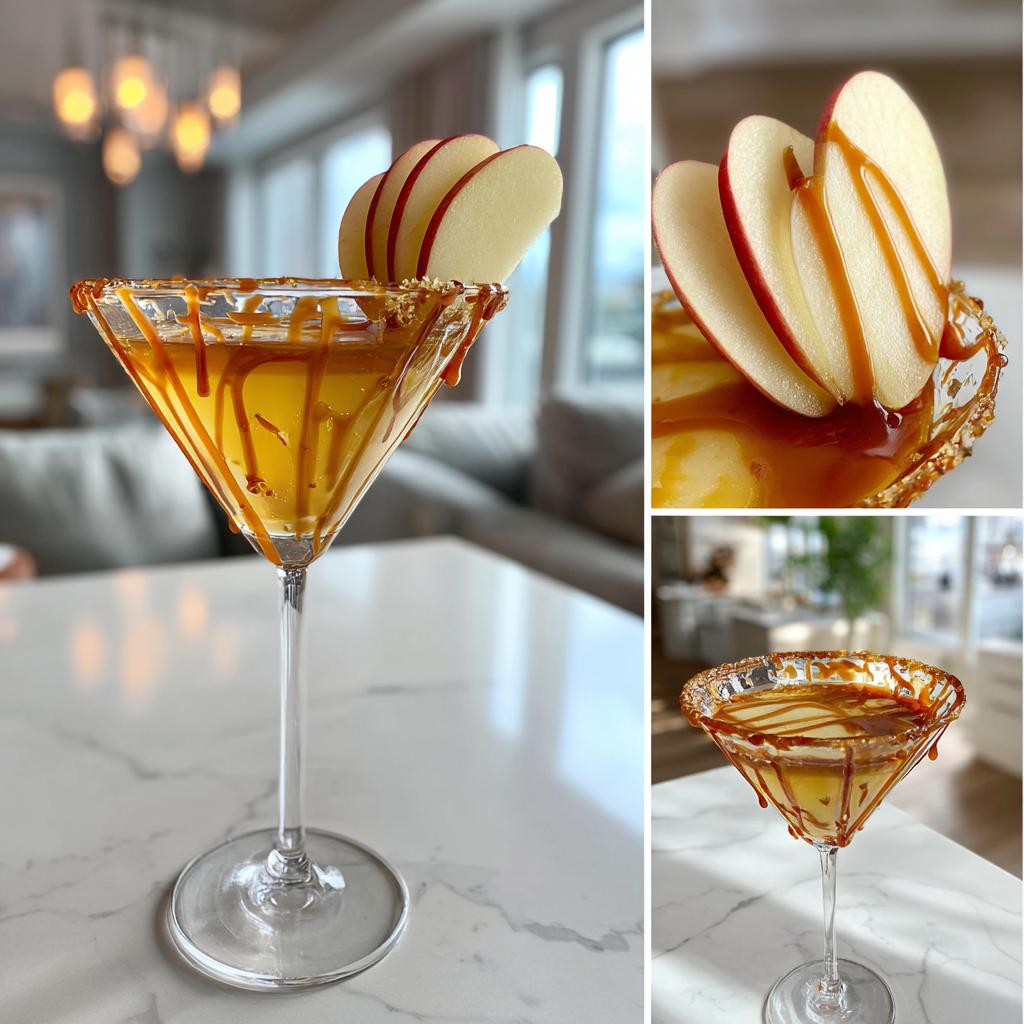 caramel apple cider martini cocktail recipe - detail 1