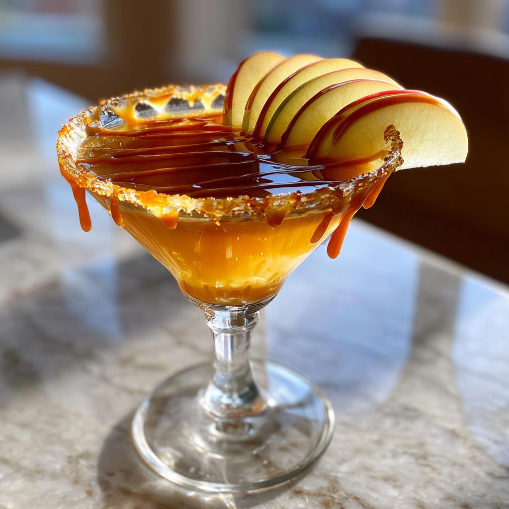 caramel apple cider martini cocktail recipe