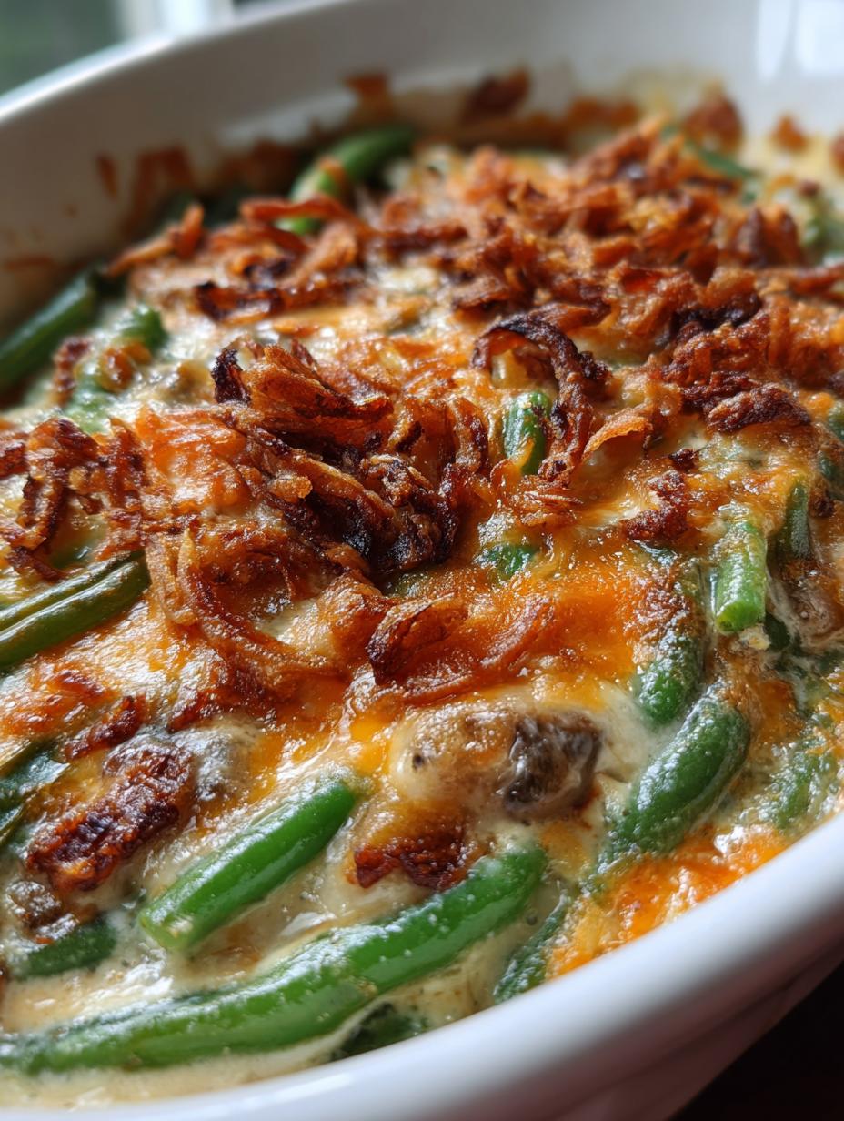 cheddar bay green bean casserole - detail 1