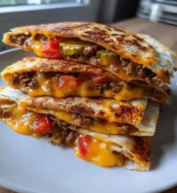 cheeseburger quesadillas