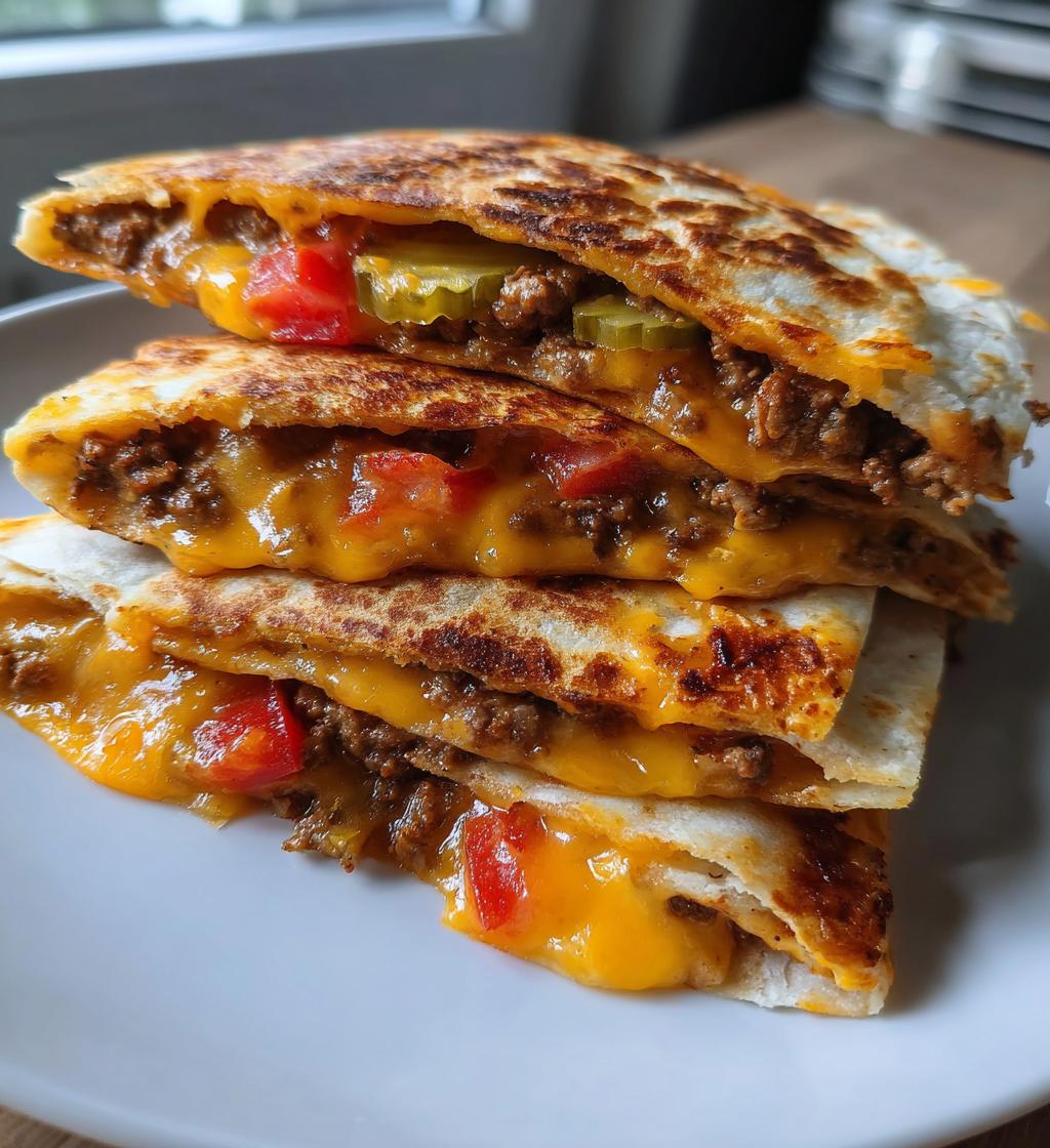 cheeseburger quesadillas