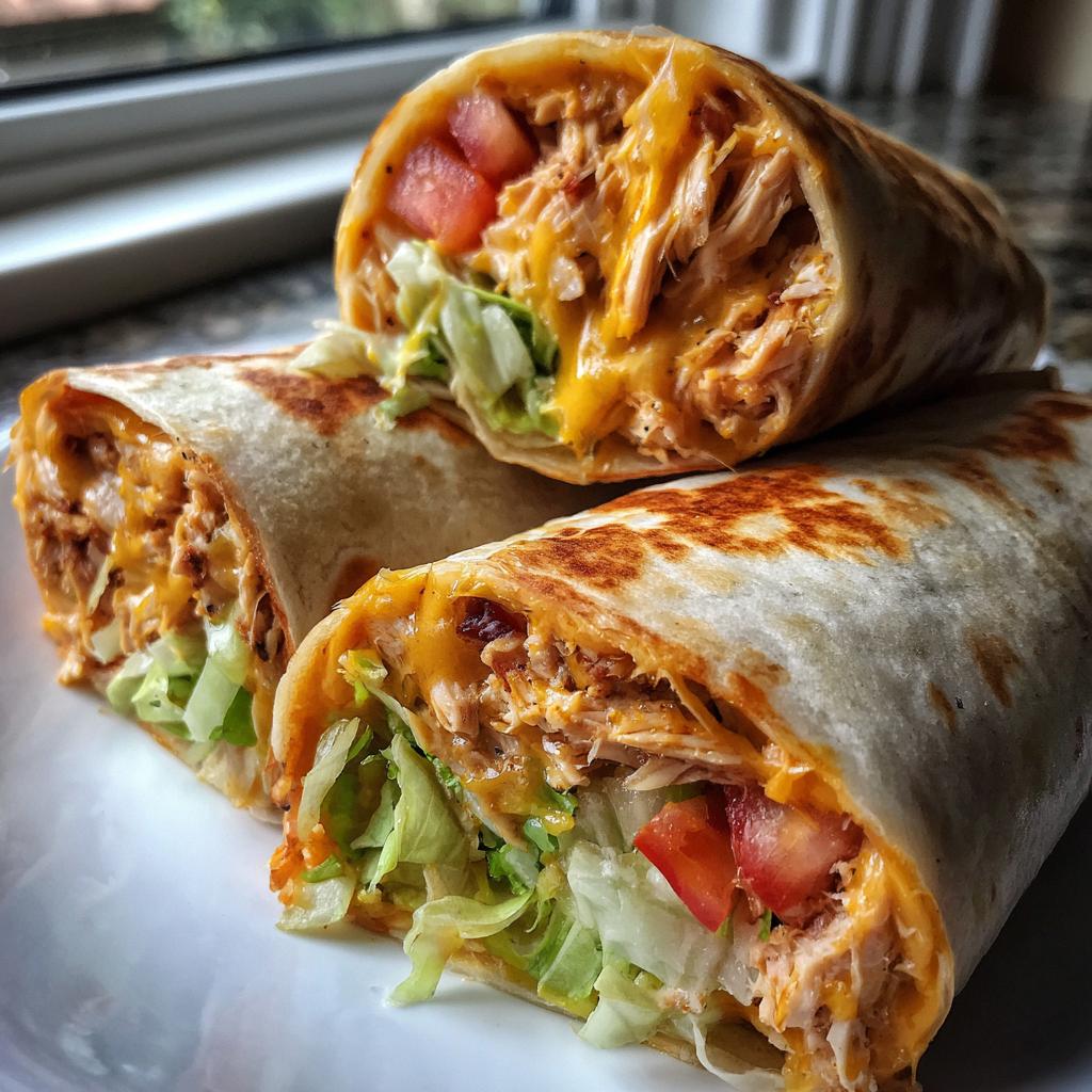 cheesy garlic chicken wraps - detail 1