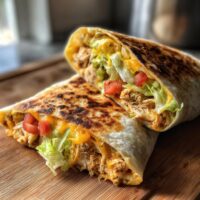 cheesy garlic chicken wraps