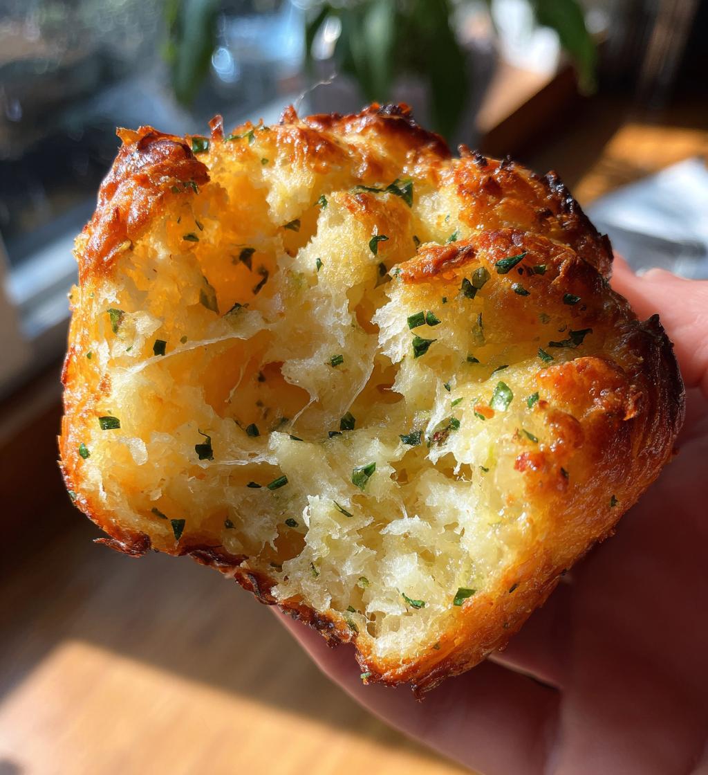 cheesy garlic cruffin - detail 1