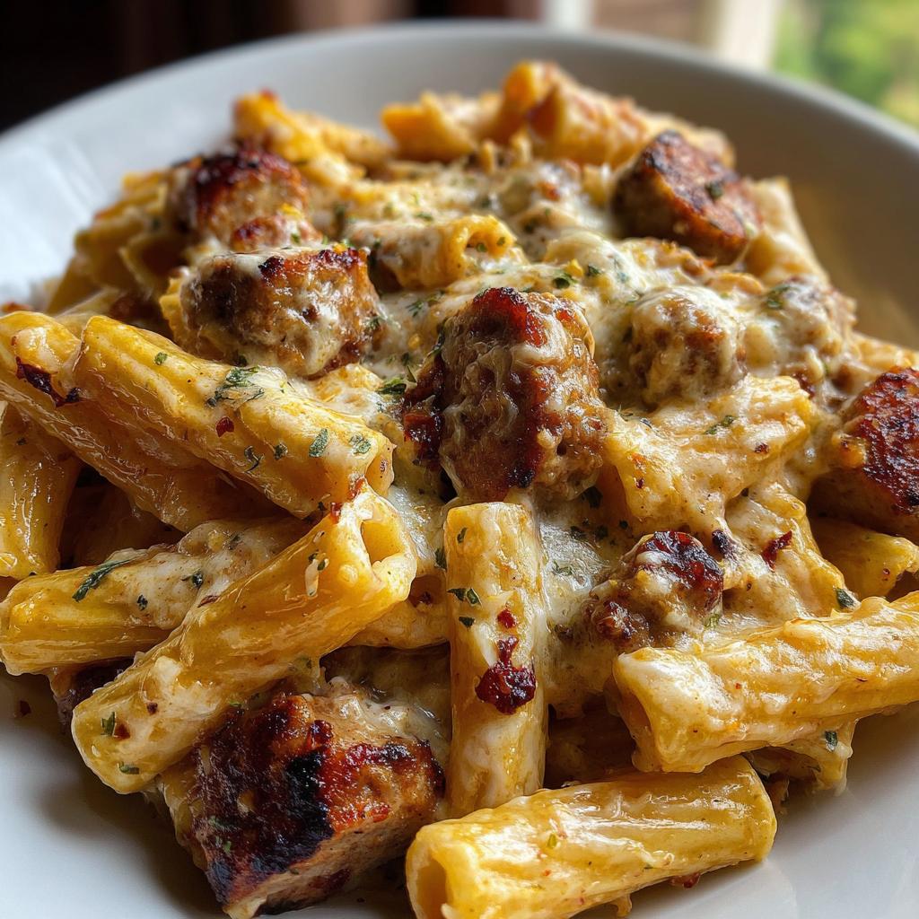 cheesy sausage pasta - detail 1