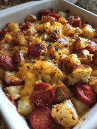 cheesy smoked sausage and potatoes