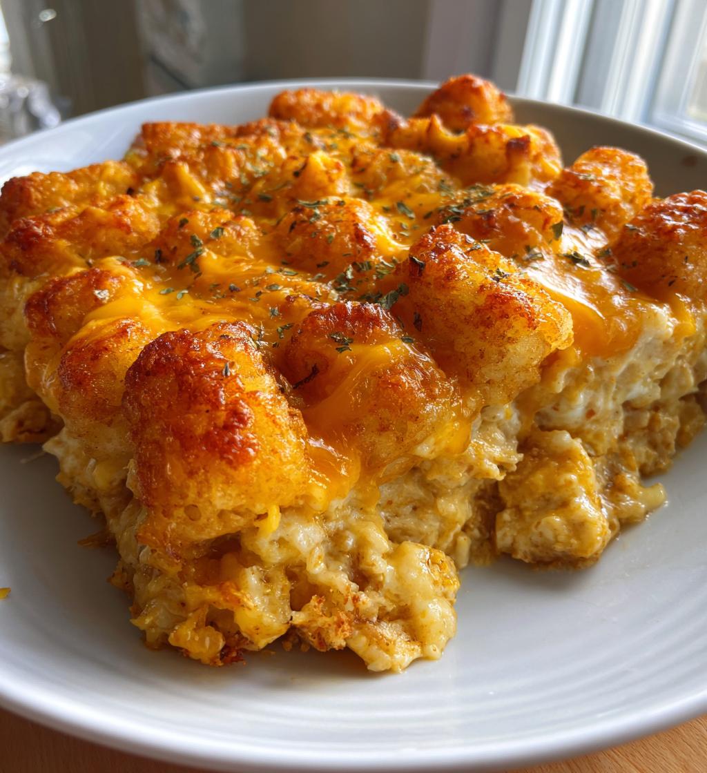 cheesy tot casserole - detail 1