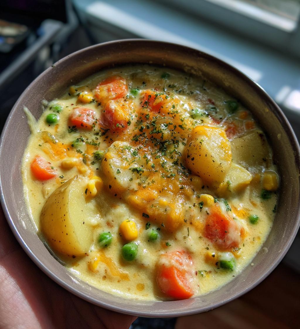 cheesy vegetable soup - detail 1