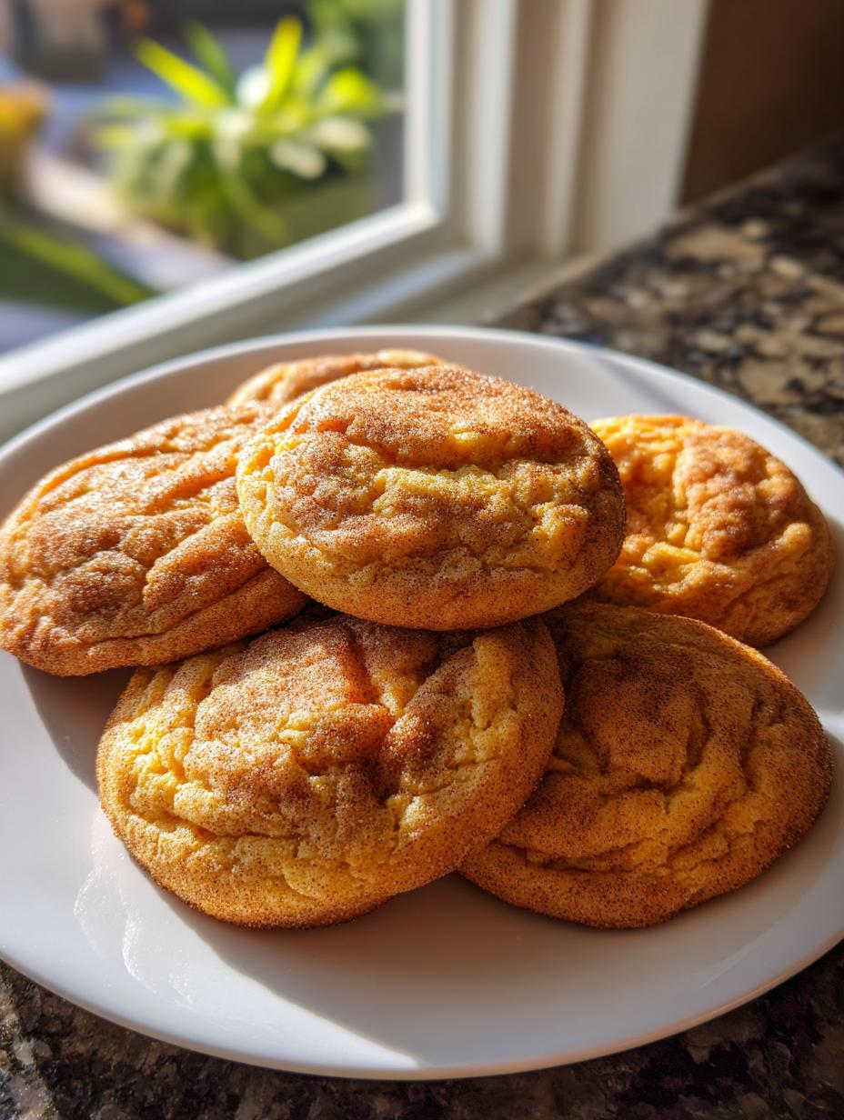 chewy pumpkin snickerdoodle cookies