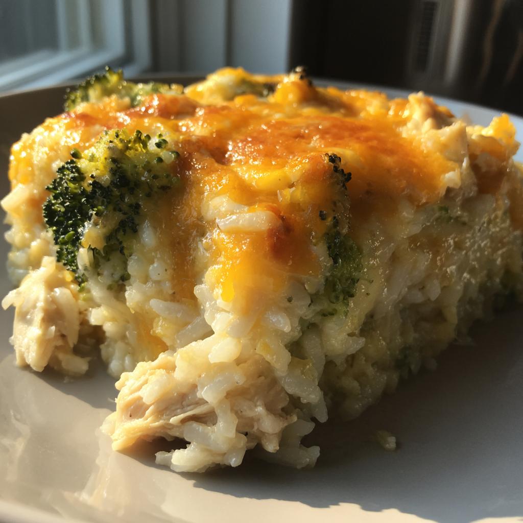 chicken broccoli and rice casserole - detail 1