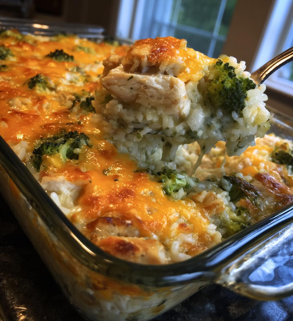 chicken broccoli rice cheese casserole - detail 1