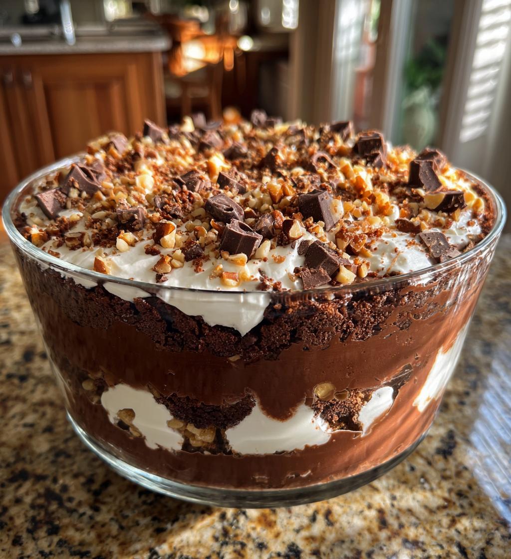 chocolate brownie trifle - detail 1
