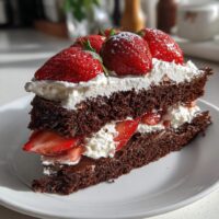 chocolate cake with strawberries
