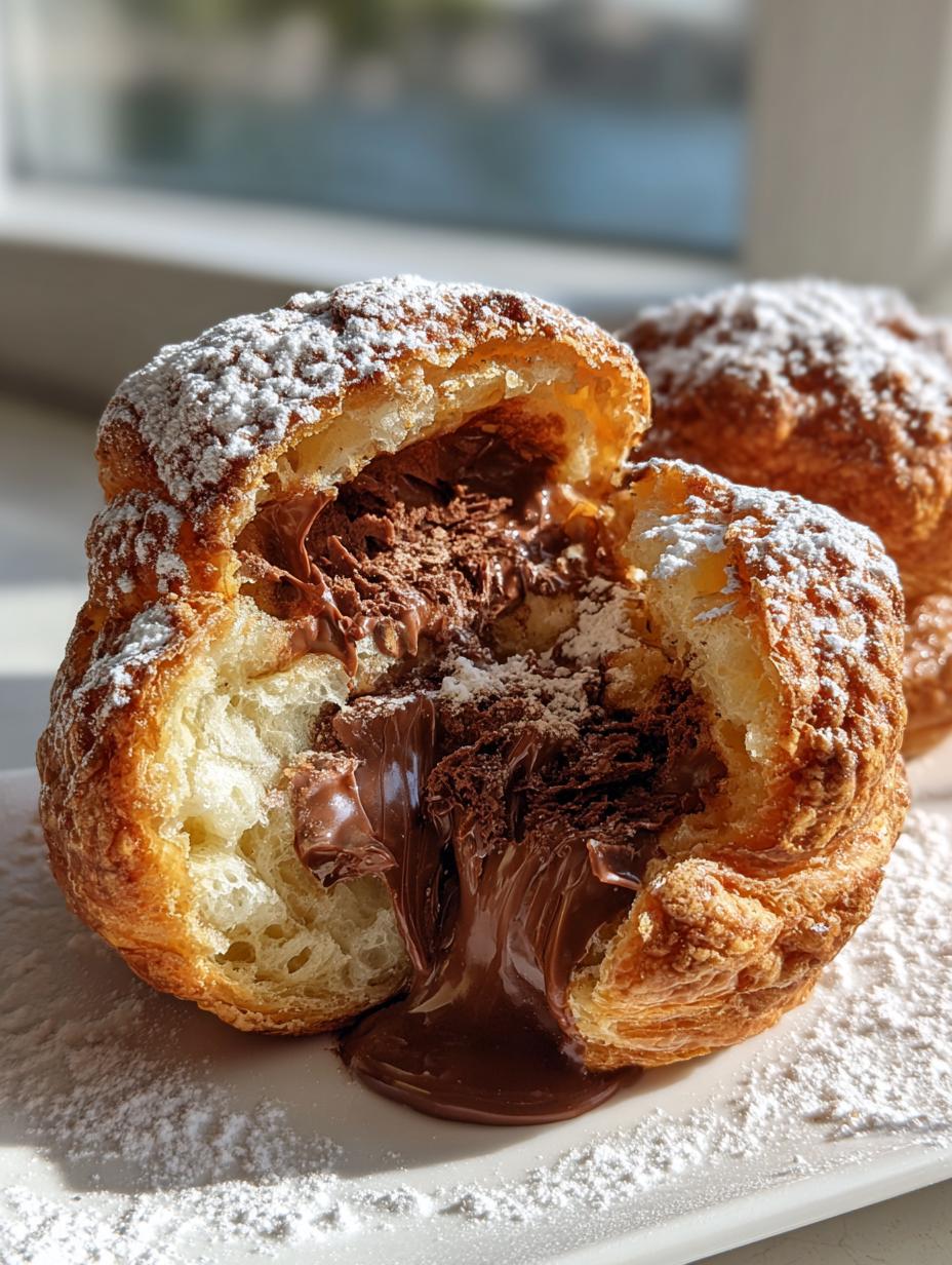 chocolate filled cruffins