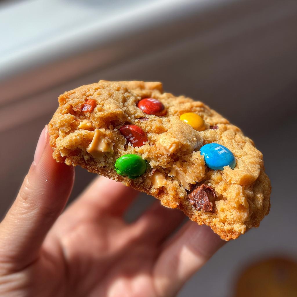 chunky peanut butter cookies with m&m's - detail 1