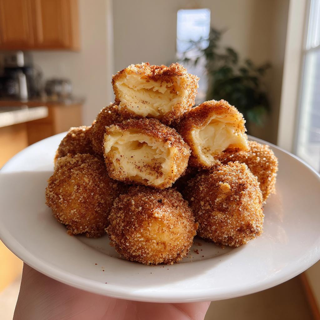 churro cheesecake bites