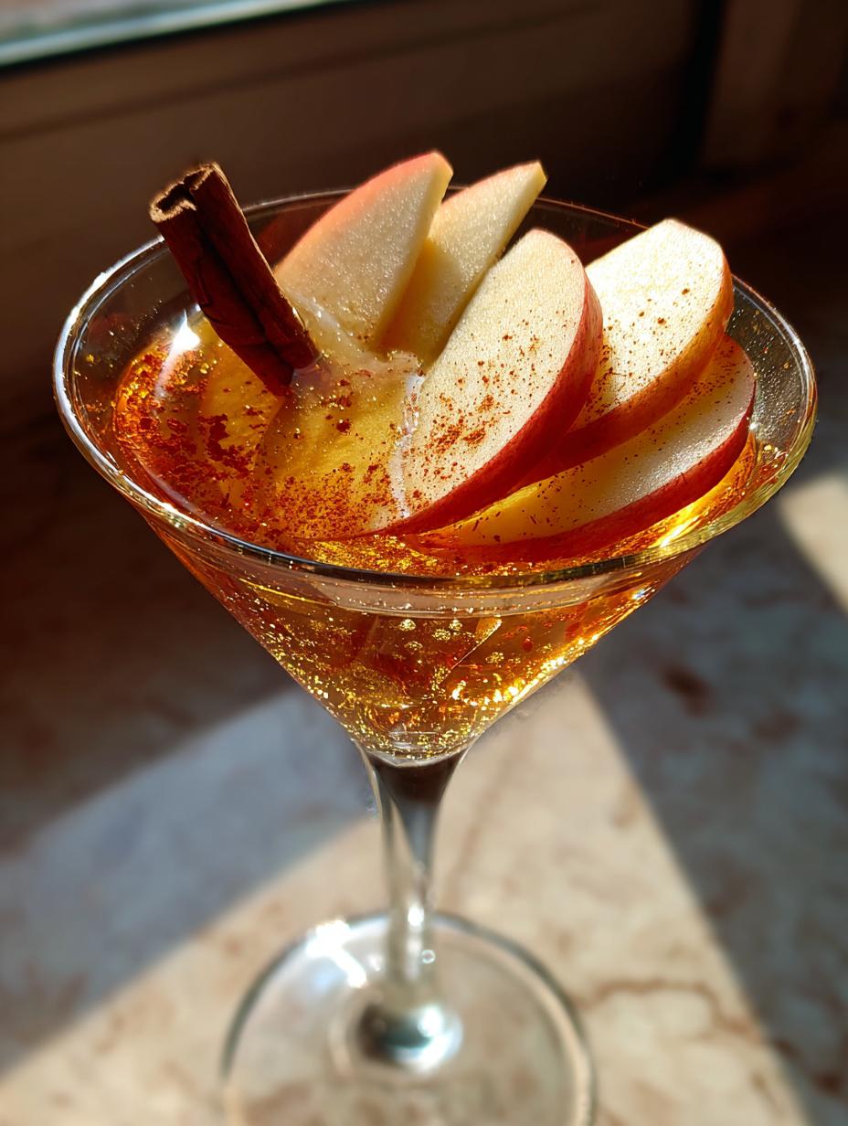 cinnamon apple martini cocktail recipe - detail 1